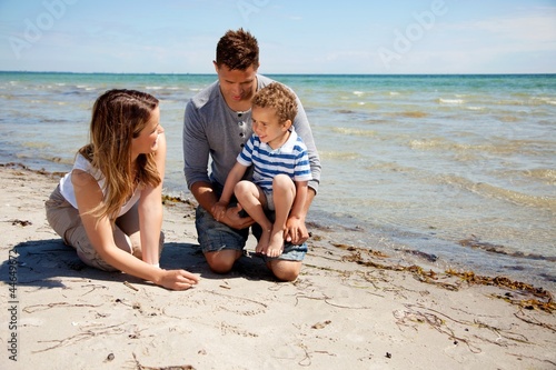 Family Enjoying Bonding Time on the Beach