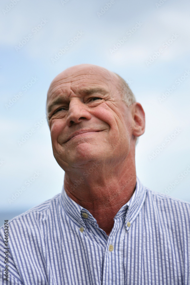 Senior man showing signs of stress Senior man showing signs of stress