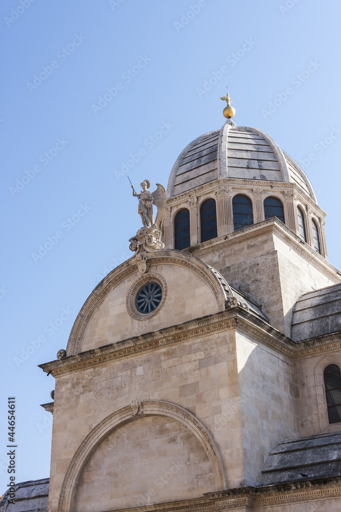 Obraz premium Tower of Cathedral Sveti Jakov in Sibenik in Croatia
