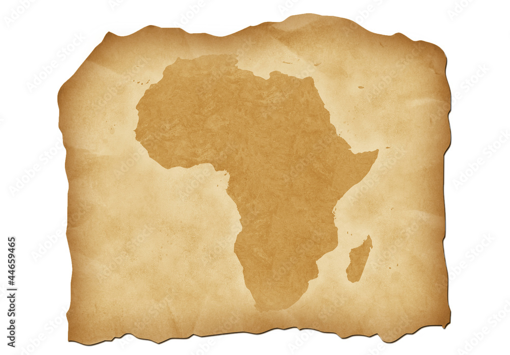 Fototapeta premium Vintage map of Africa with antiqued edges