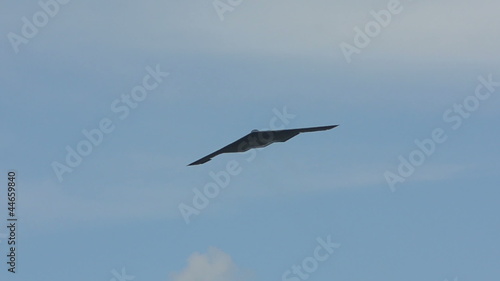 Startegic stealth bomber in flight