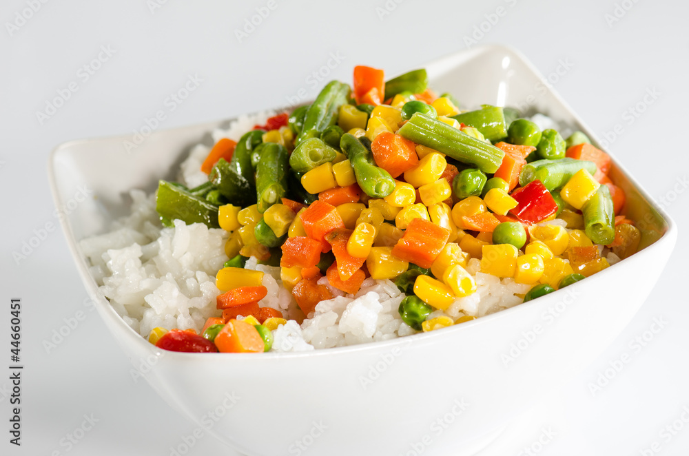 Rice and sautéed vegetables
