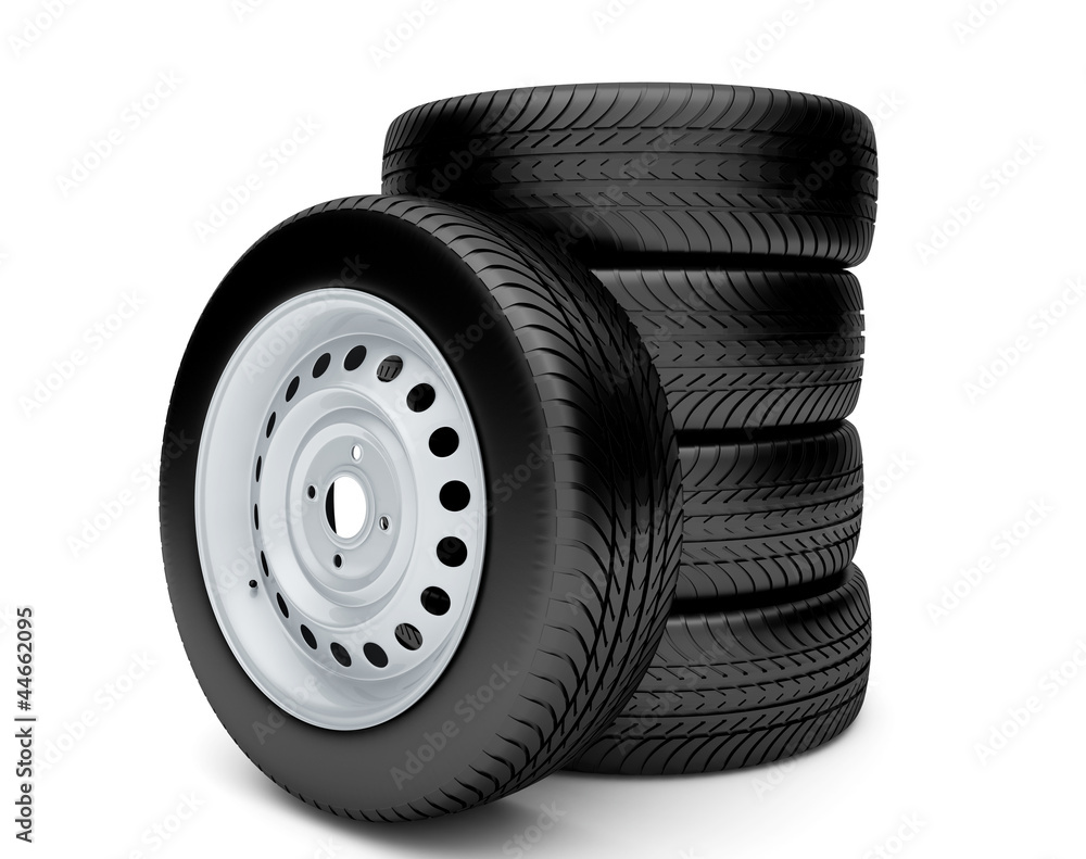 3d tires isolated on white background 3d tires isolated on white background