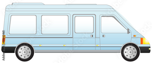 transport icon minivan - isolated blue mini bus