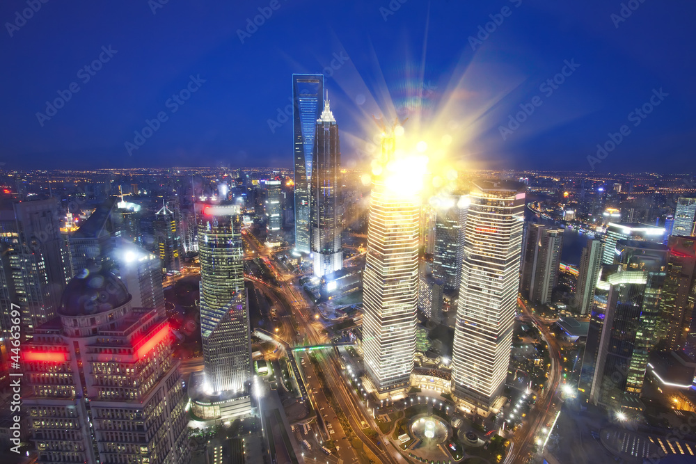 Shanghai Pudong bird's eye view of the city Shanghai Pudong bird's eye view of the city