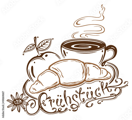 Frühstück, Frühstücks Set, vector, braun