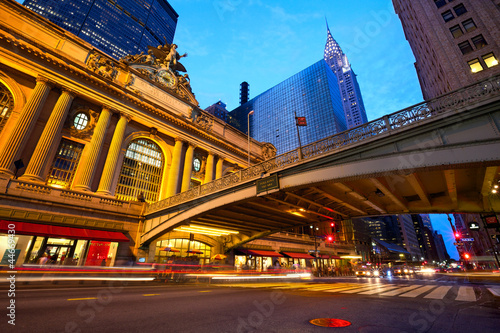 Grand Central along 42nd Street at dusk, New York City photo