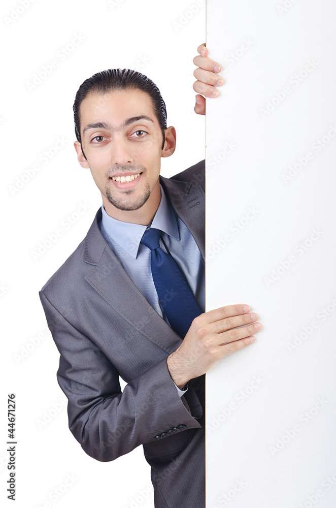 Businessman with blank message Businessman with blank message