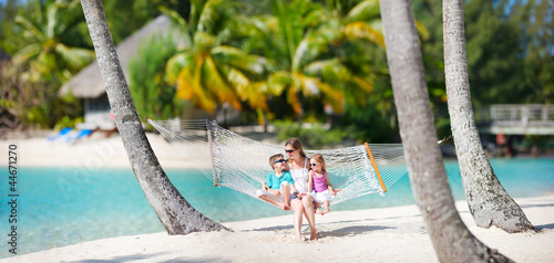 Family on beach vacation photo