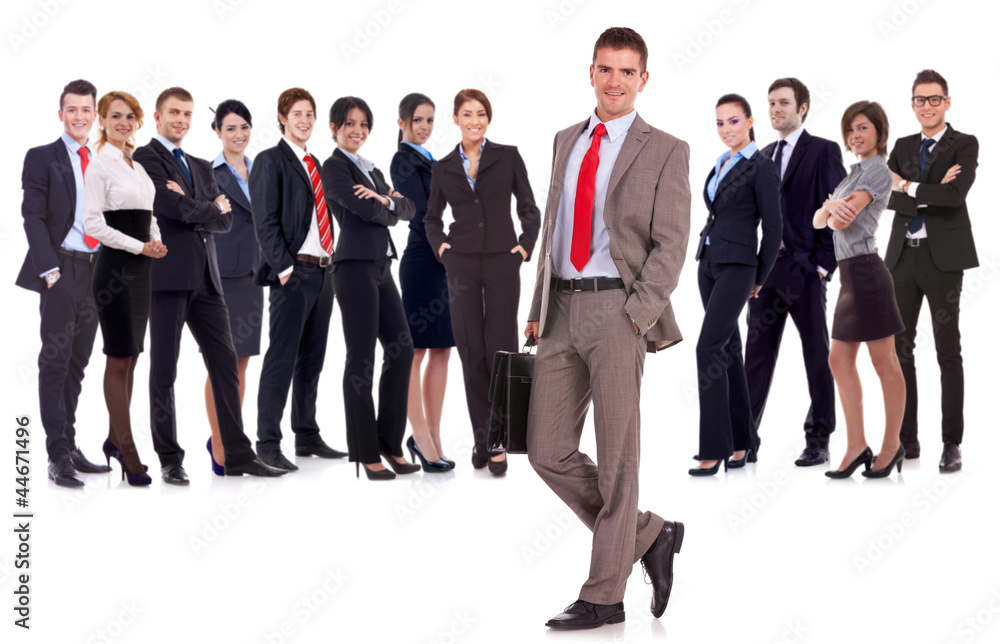 Business leader with briefcase in his hand Business leader with briefcase in his hand