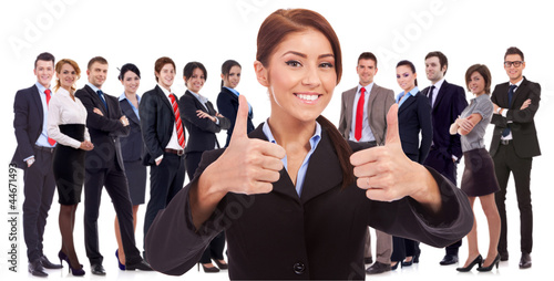 Fotografie woman leader is very happy about the results