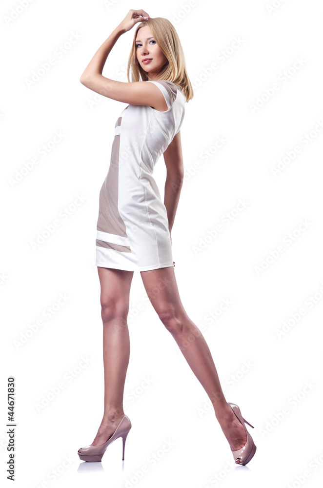 Fototapeta premium Attractive woman isolated on white