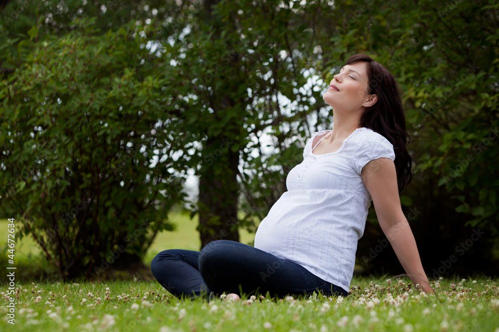 Relaxed Mother in Park Relaxed Mother in Park