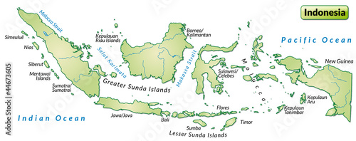 Fotografi Landkarte von Indonesien