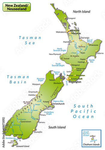 Landkarte von Neuseeland