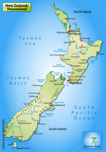 Landkarte von Neuseeland