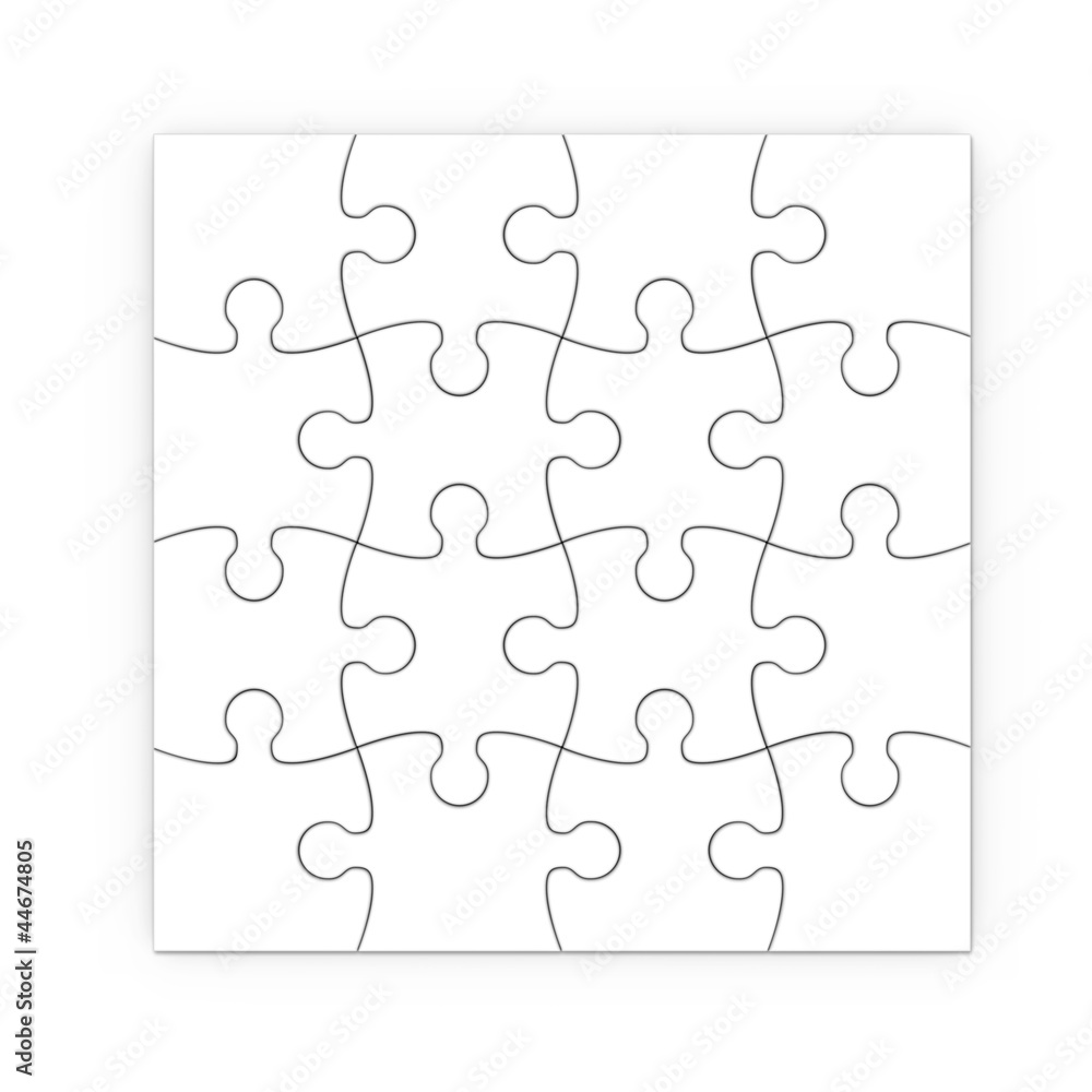rompecabezas blanco. Puzzle aislado con trazado de recorte ilustración de  Stock | Adobe Stock