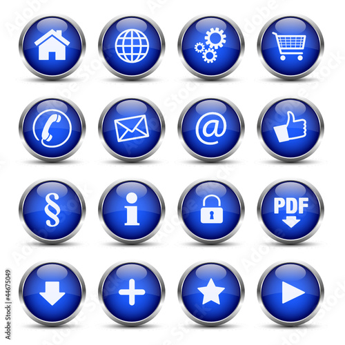 Web Buttons / Icons Dunkelblau
