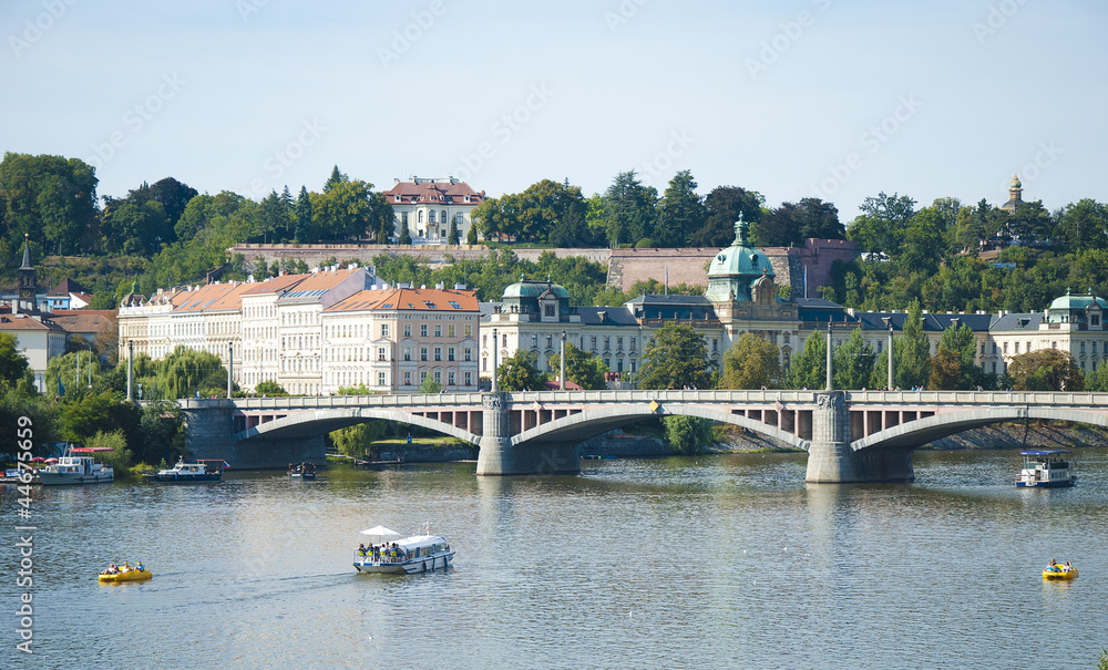 Vltava river in Prague city, Czech Republic