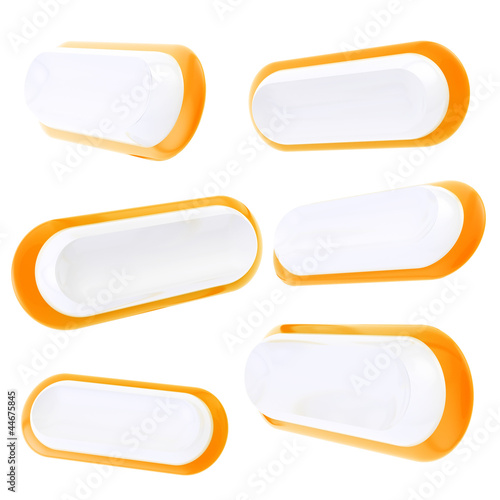 Six glossy orange banner co...