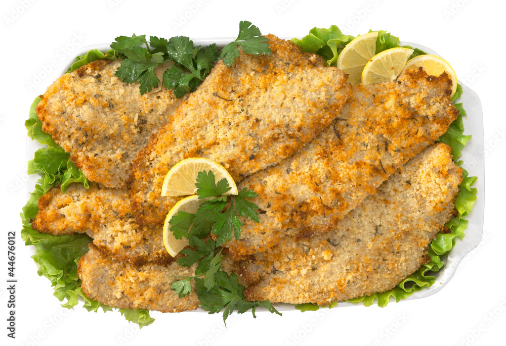 Filetto di pesce persico gratinato Stock Photo | Adobe Stock