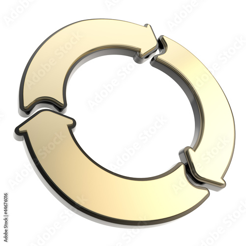 Three glossy arrow segment ...