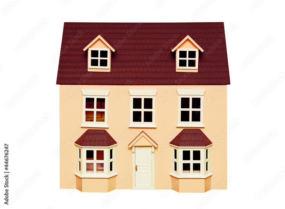 Beautiful house toy isolated on white background Beautiful house toy isolated on white background