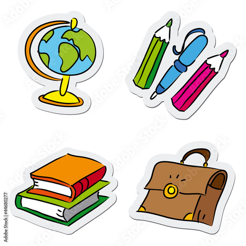 School and education objects, vector illustration