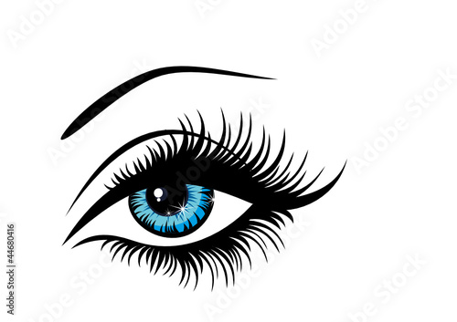Vector illustration beautiful female blue eye