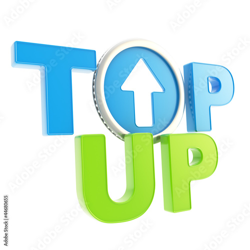 Top-up emblem icon with up arrow coin
