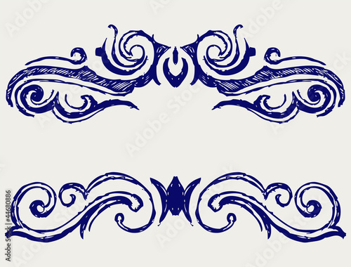 Calligraphic design element and page decoration