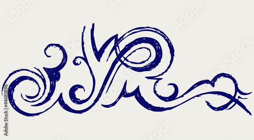 Calligraphic design element and page decoration