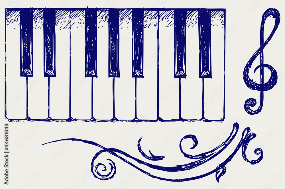 Obraz premium Piano. Doodle style