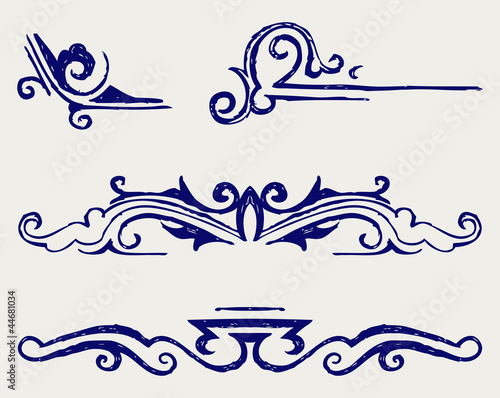 Calligraphic design element and page decoration