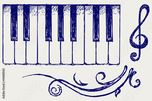Piano. Doodle style