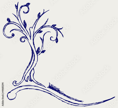 Trees silhouettes. Doodle style
