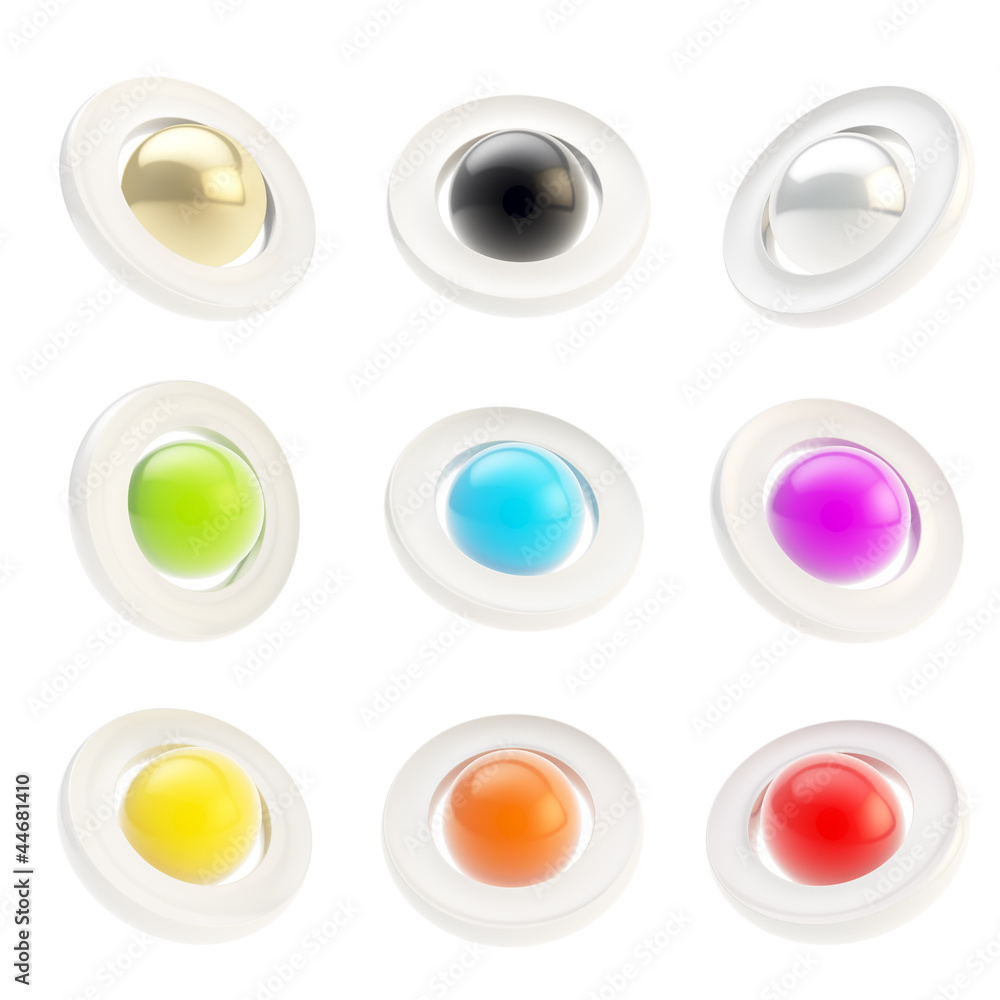 Copyspace round glossy circle button emblem badges