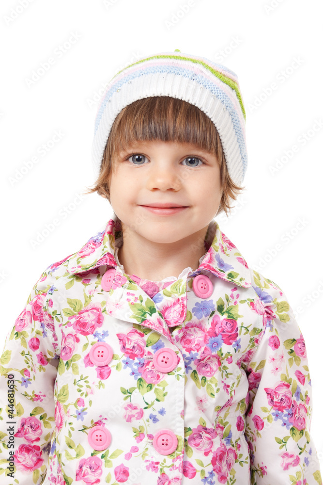 Portrait of a charming little girl in a cap Portrait of a charming little girl in a cap