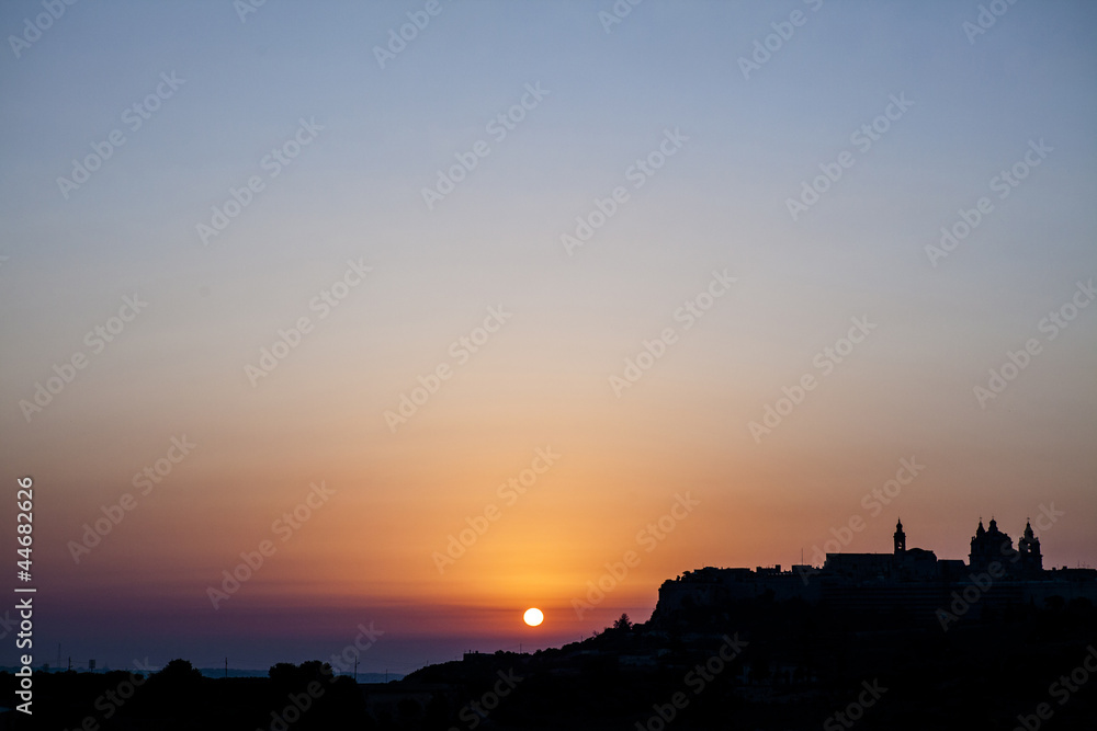 Sunrise over Mdina