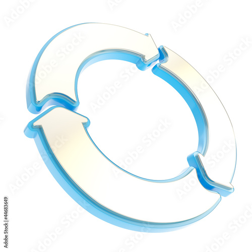 Three glossy arrow segment ...