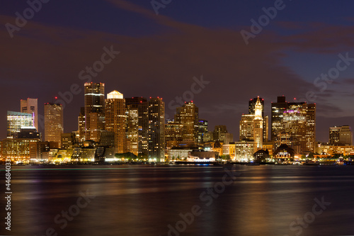 Boston skyline by night from East Boston, Massachusetts © Samuel B.