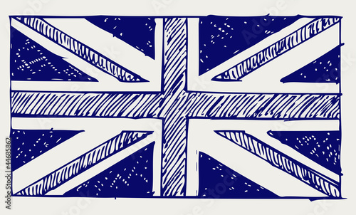 Flag of England. Doodle style
