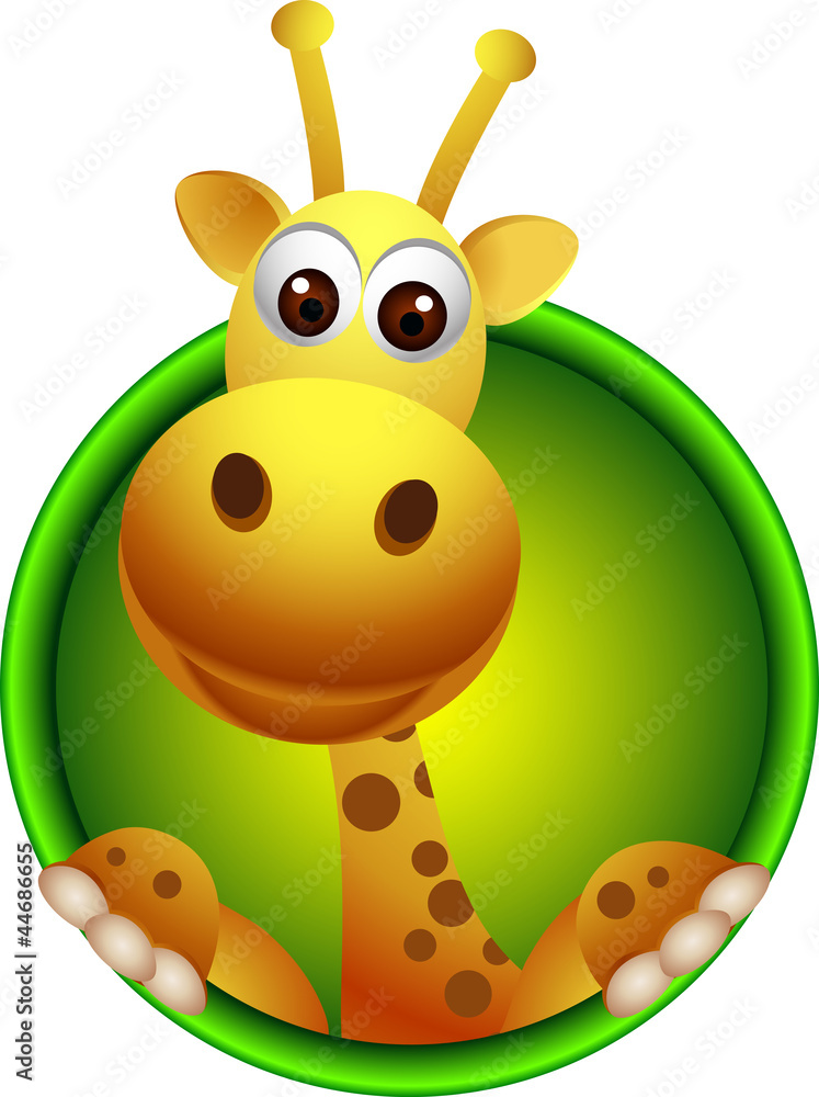 Fototapeta premium cute giraffe head cartoon
