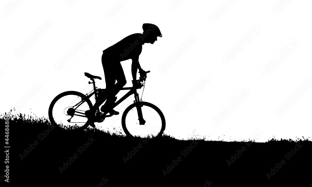 Obraz premium vector silhouette of a biker