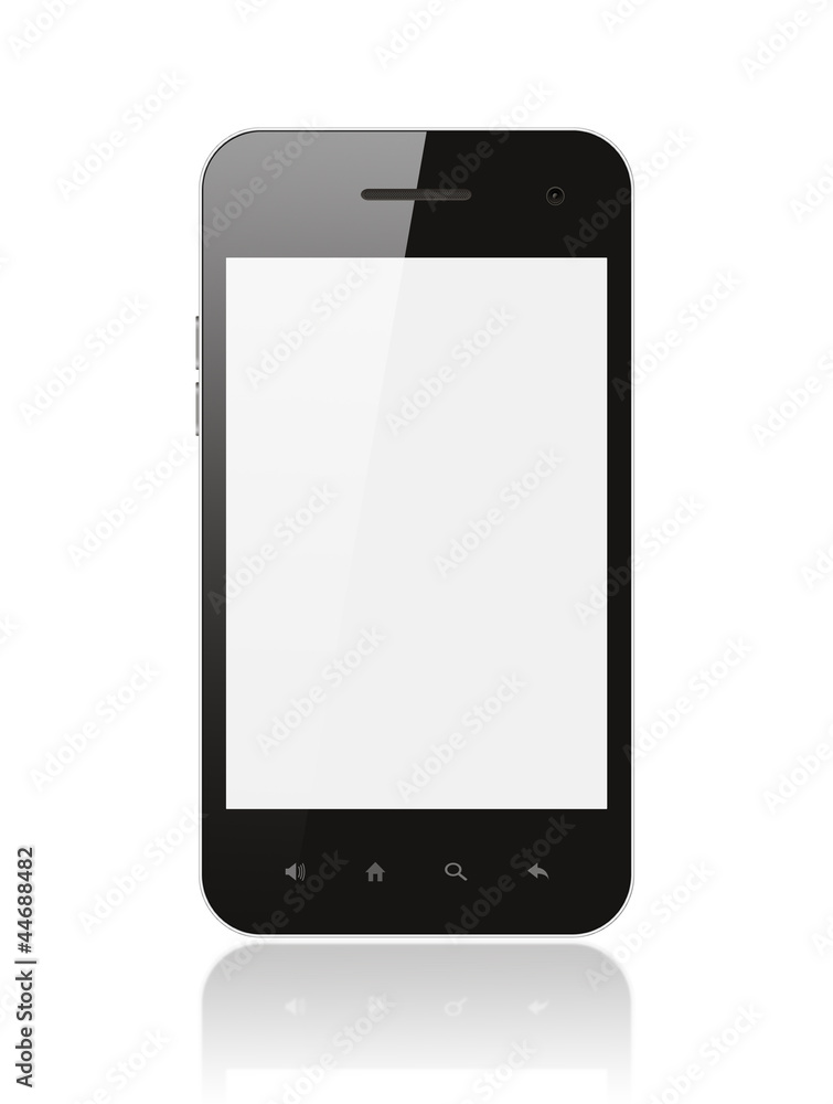 Smart phone with blank screen isolated on white background Smart phone with blank screen isolated on white background