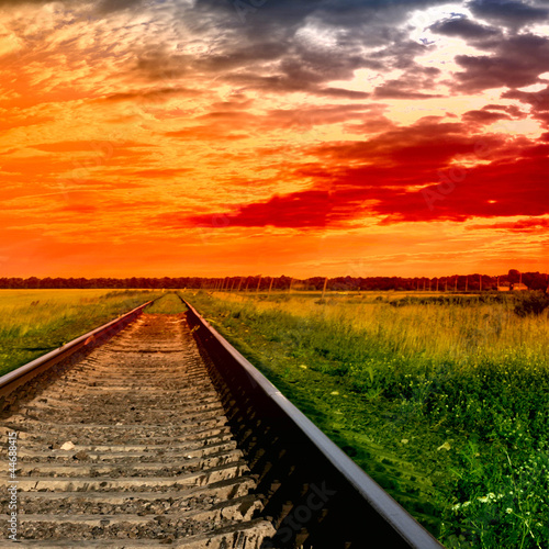 Railway into the bloody sunset