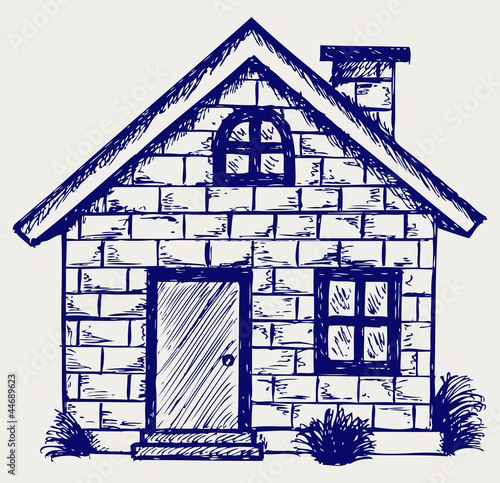 Illustration house. Doodle style