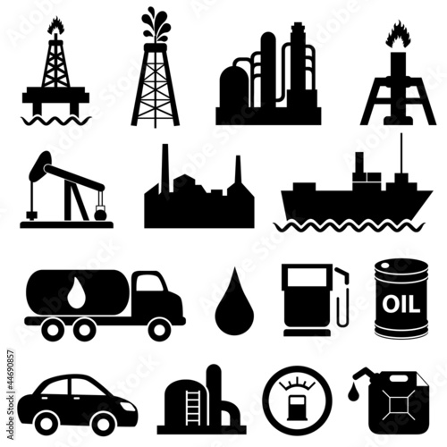 Oil industry icon set