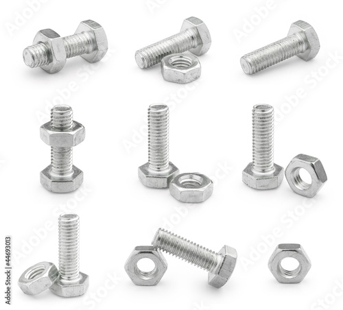 bolt and nut with clipping path