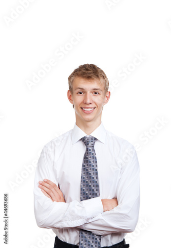 Handsome young business man happy smile